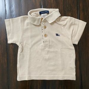 Burberry polo shirt baby cream color size 12m
